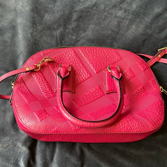 Burberry Orchard Grained Leather Satchel - Fuchsia (PINK) - Picture 9 of 11